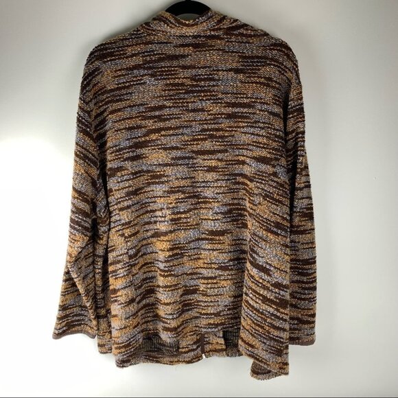 Alia Brown Slub  Knit Zip Up Sweater size 3x - Picture 2 of 5